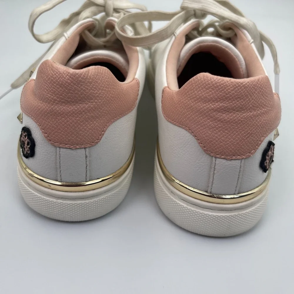 Aldo Chicou Syn Mix Mat Sneakers Women's Size 8.5 Studded Embellished White
